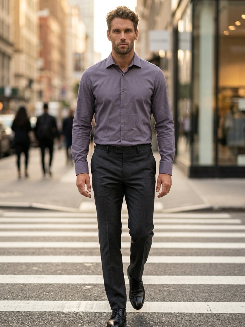 Kenneth Cole Awareness Men's Purple Button Dress Shirt 16 32/33